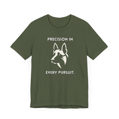 Belgian Malinois "Precision in Every Pursuit." Unisex Jersey Short Sleeve Tee