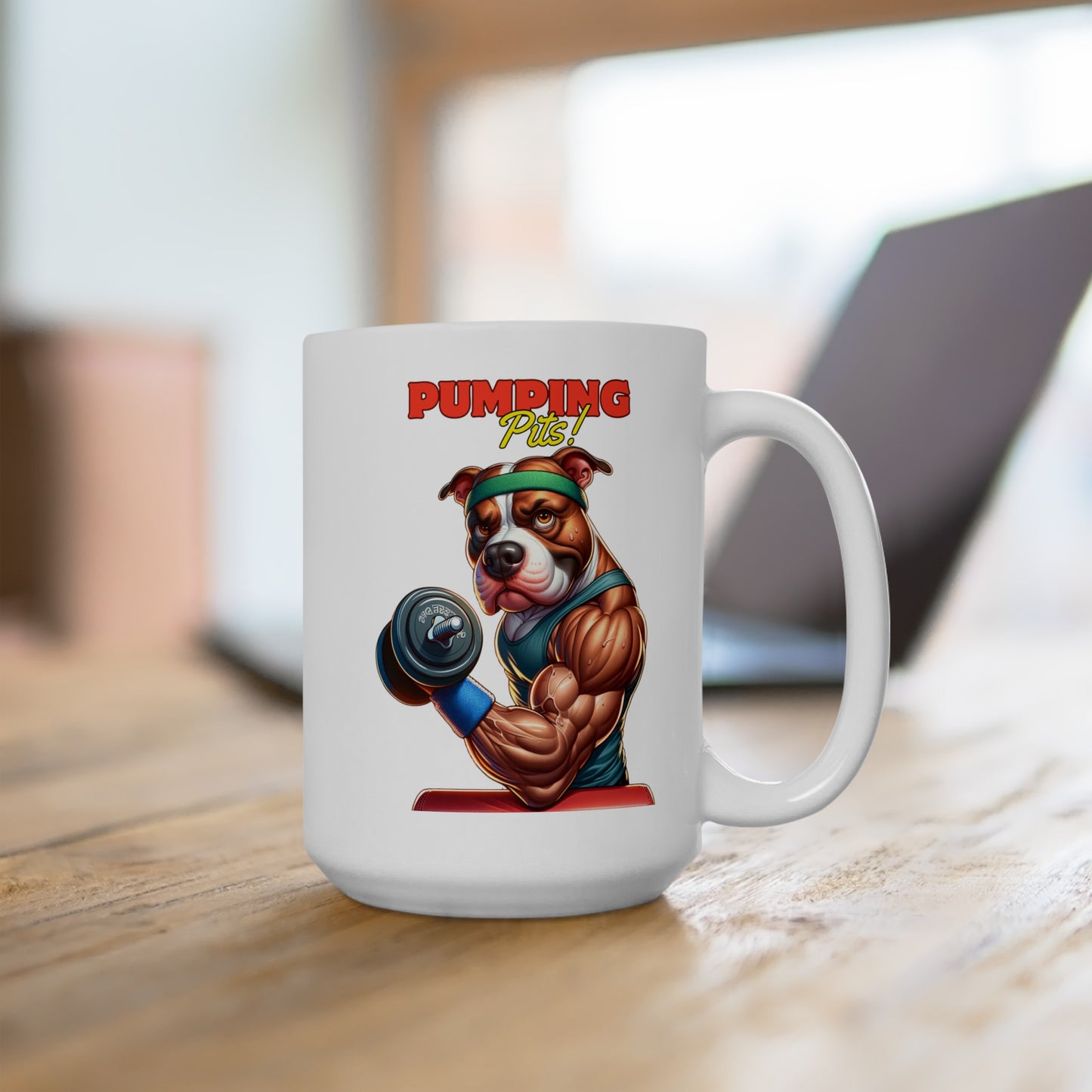 Pitbull Pumping Pits Ceramic Mug, (11oz, 15oz)