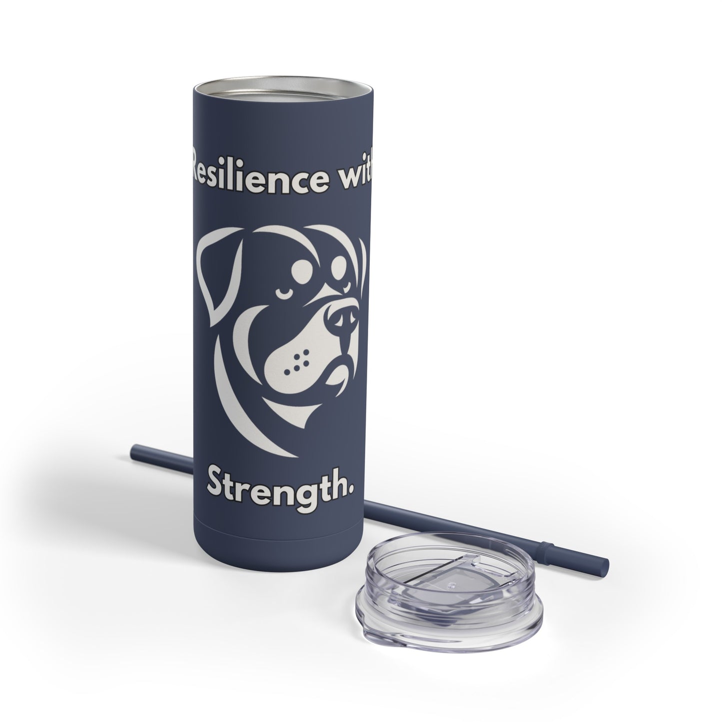 Rottweiler "Resilience with Strength" Skinny Matte Tumbler, 20oz