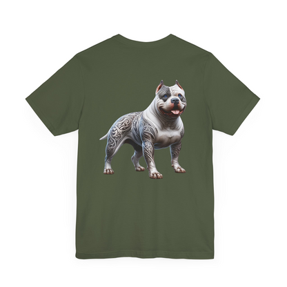 American Bully Unisex Jersey Short Sleeve Tee - White gray right profile