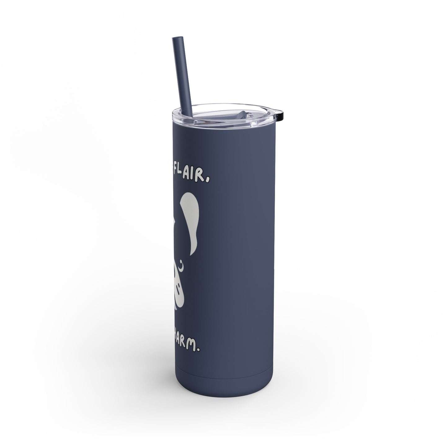 French Bulldog "French Flair, Chic Charm." Skinny Matte Tumbler, 20oz