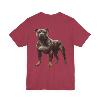 If My Pitbull Had Tattoo Unisex Jersey Short Sleeve Tee - Dark Brown Pitbull