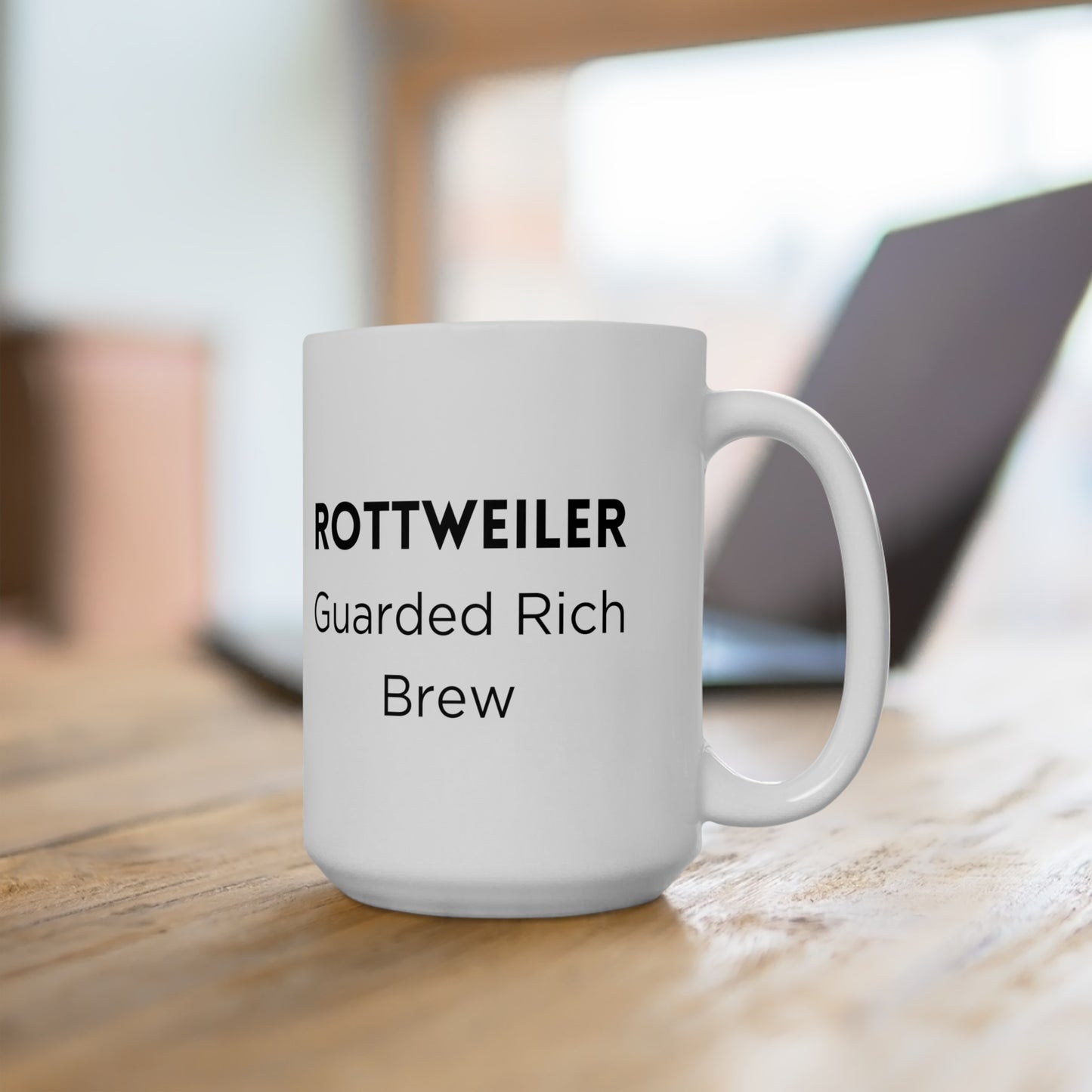 Rottweiler -Cezve Turkish-  "Guarded Rich Brew" Coffee Ceramic Mug (11oz, 15oz)