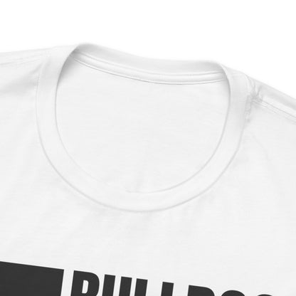 Bulldog Unisex Jersey Short Sleeve Tee - Golden and white front Bulldog