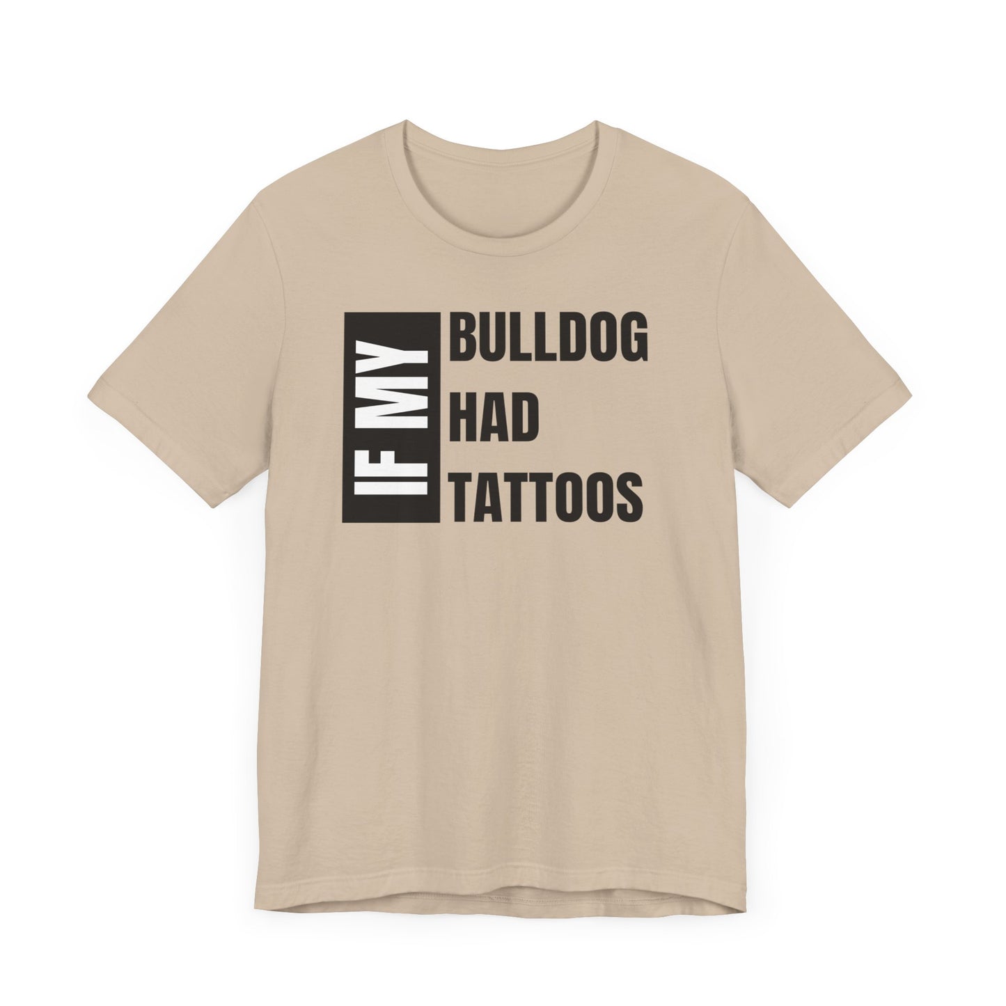 Bulldog Unisex Jersey Short Sleeve Tee - Golden brown & white Bulldog