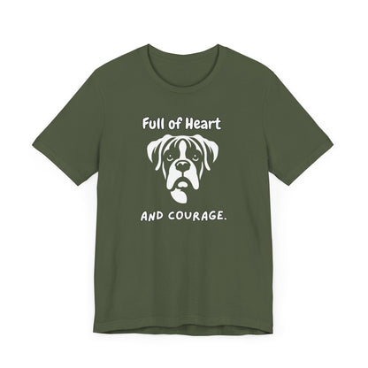 Boxer "Full of Heart and Courage" Unisex Jersey Short Sleeve Tee