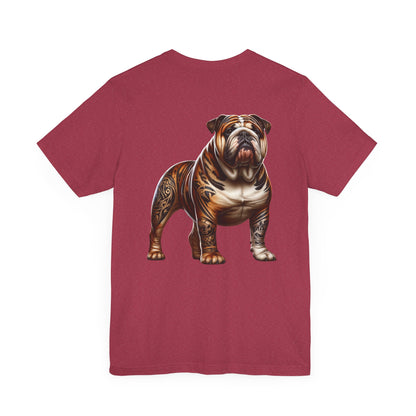 Bulldog Unisex Jersey Short Sleeve Tee - Golden brown & white Bulldog