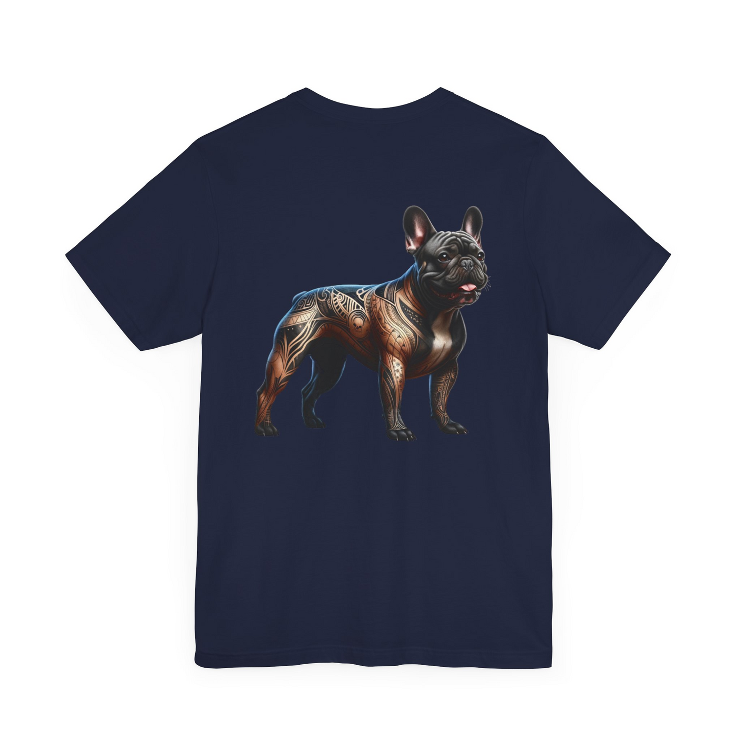 French Bulldog Unisex Jersey Short Sleeve Tee - Golden and black Frenchie