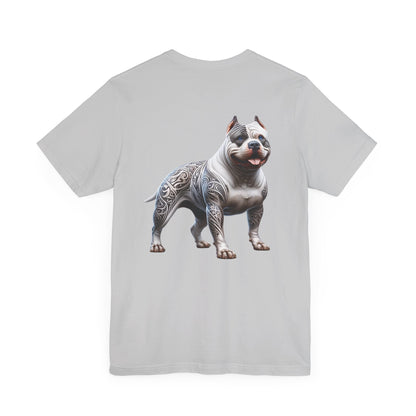 American Bully Unisex Jersey Short Sleeve Tee - White gray right profile