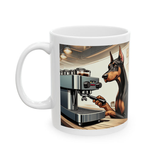 Doberman -Espresso Coffee- Ceramic Mug (11oz, 15oz)