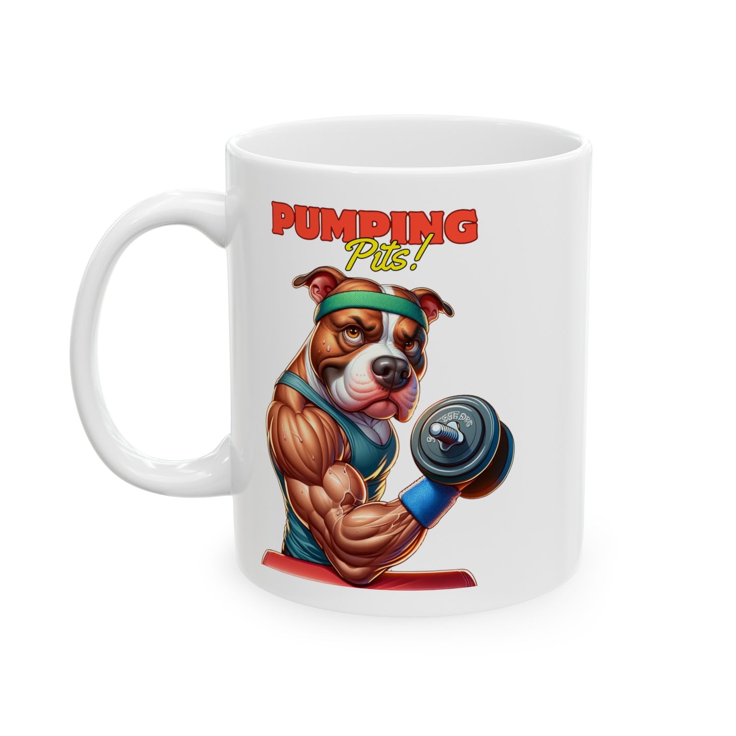 Pitbull Pumping Pits Ceramic Mug, (11oz, 15oz)