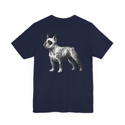 If My French Bulldog Unisex Jersey Short Sleeve Tee - White and BLK Frenchie