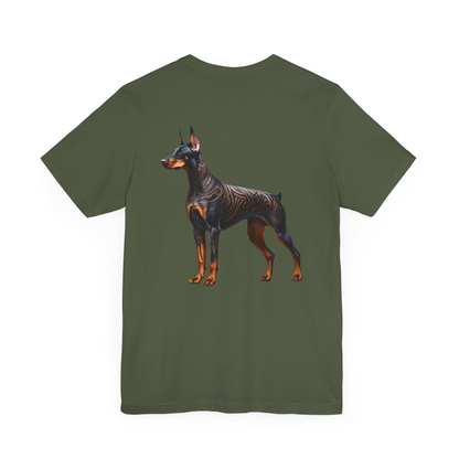 Doberman Unisex Jersey Short Sleeve Tee - Brown & black Doberman