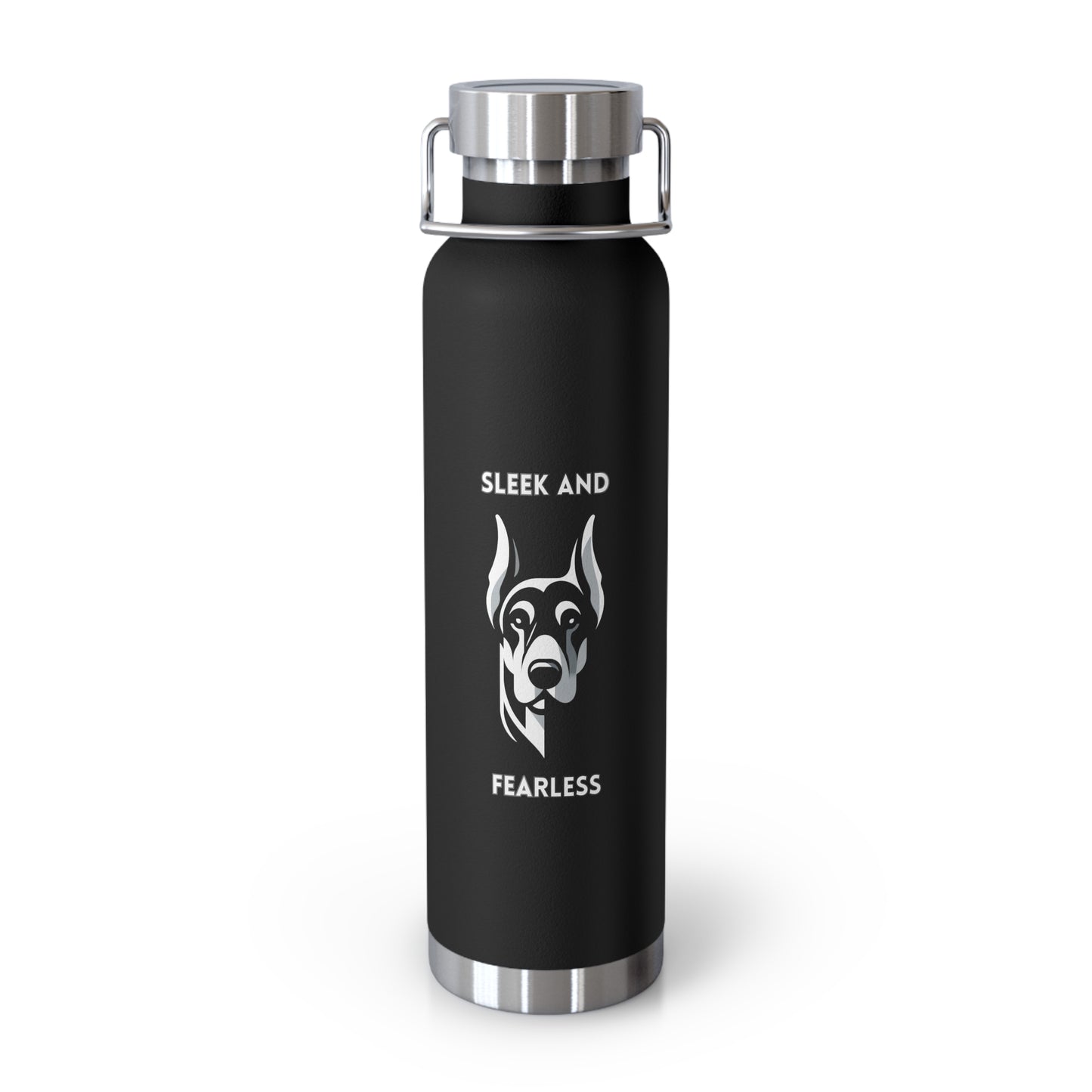 Doberman "Sleek and Fearless" Copper Vacuum Insulated Bottle, 22oz