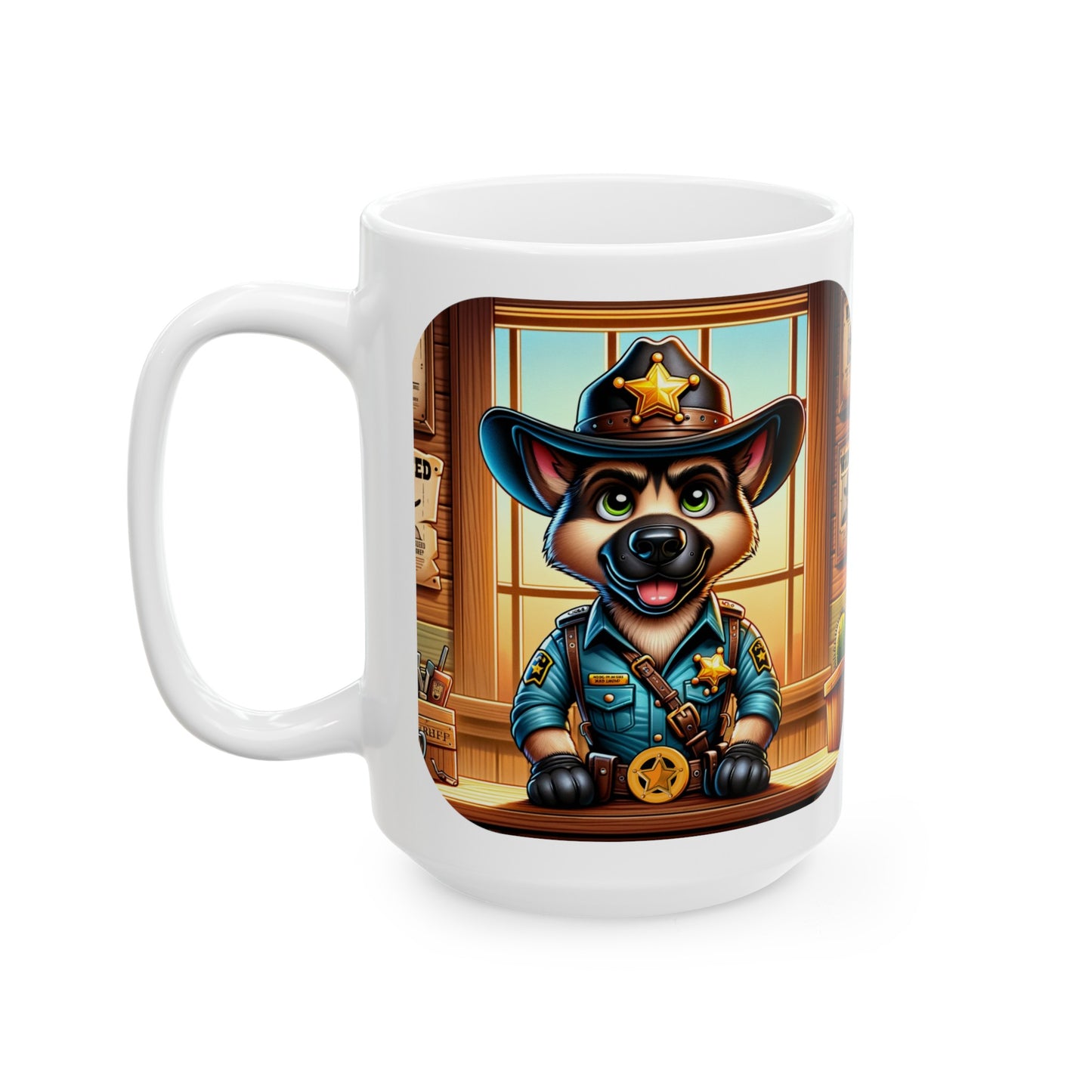 K9 Sheriff "Sheriff's Brew- The Law of Coffee!" Ceramic Mug (11oz, 15oz)