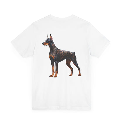 Doberman Unisex Jersey Short Sleeve Tee - Brown & black Doberman