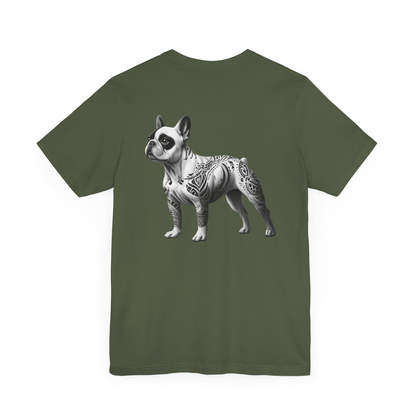 If My French Bulldog Unisex Jersey Short Sleeve Tee - White and BLK Frenchie