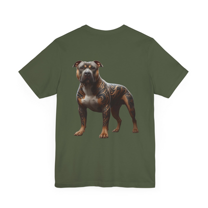 If My Pitbull Had Tattoo Unisex Jersey Short Sleeve Tee - Dark Brown Pitbull