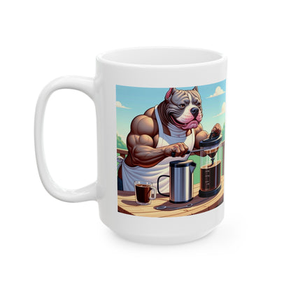 American Bully -Cold Press Coffee-"Chilled Strength Brew" Ceramic Mug (11oz, 15oz)