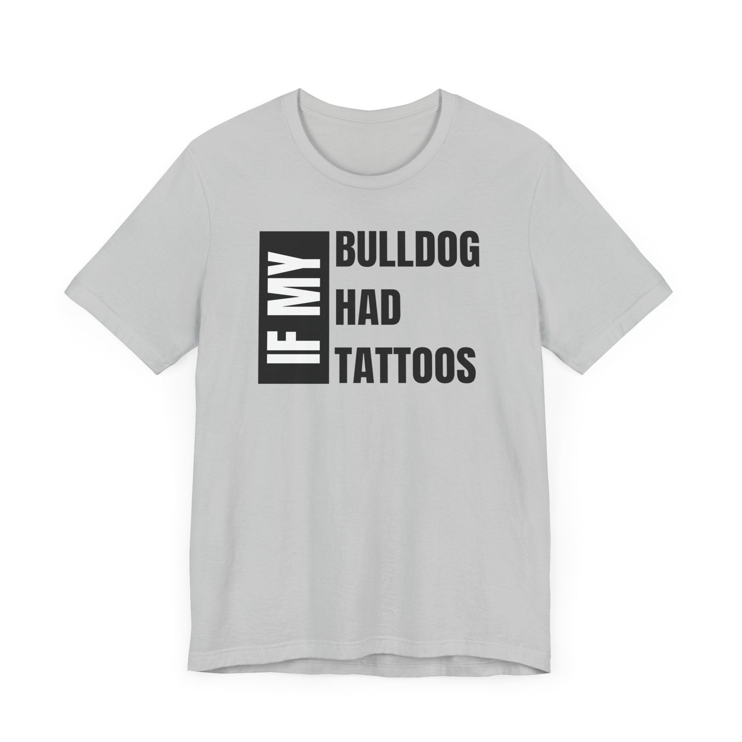 Bulldog Unisex Jersey Short Sleeve Tee - Golden and white front Bulldog