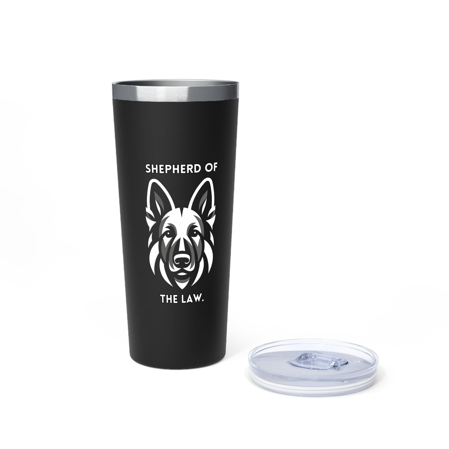 German Shepherd "Shepherd of the Law" Copper Vacuum Insulated Tumbler, 22oz