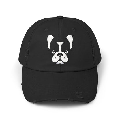 French Bulldog  - Stylish Unisex Distressed Cap