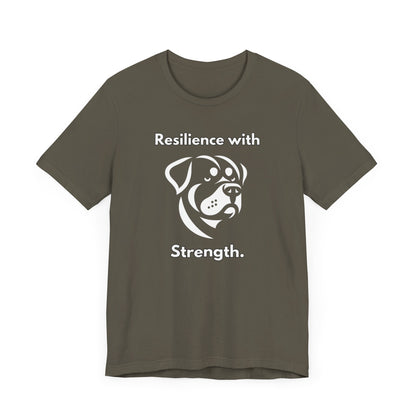 Rottweiler "Resilience with Strength" Unisex Jersey Short Sleeve Tee