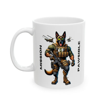 K9 Tactical "Mission Pawsible" Ceramic Mug (11oz, 15oz)