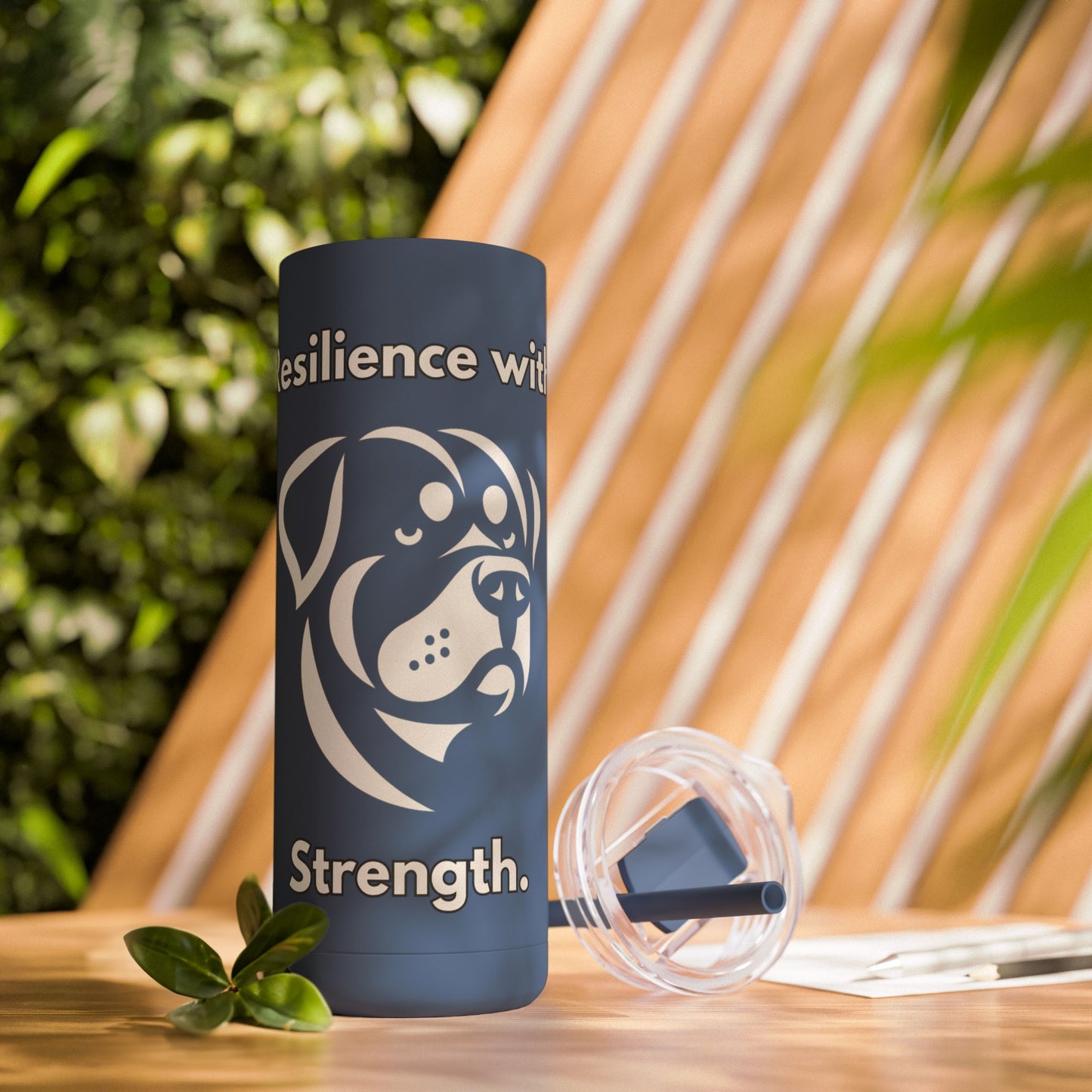 Rottweiler "Resilience with Strength" Skinny Matte Tumbler, 20oz