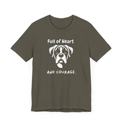 Boxer "Full of Heart and Courage" Unisex Jersey Short Sleeve Tee