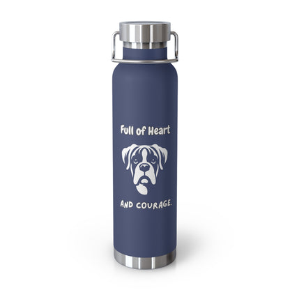 Boxer "Full of Heart and Courage" Copper Vacuum Insulated Bottle, 22oz