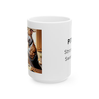 PitBull -Drip Coffee "Strong Brew, Sweet Heart" Ceramic Mug (11oz, 15oz)