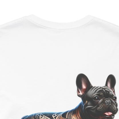 French Bulldog Unisex Jersey Short Sleeve Tee - Golden and black Frenchie