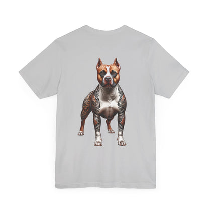 If My Pitbull Had Tattoo Unisex Jersey Short Sleeve Tee - Pitbull light brown and white