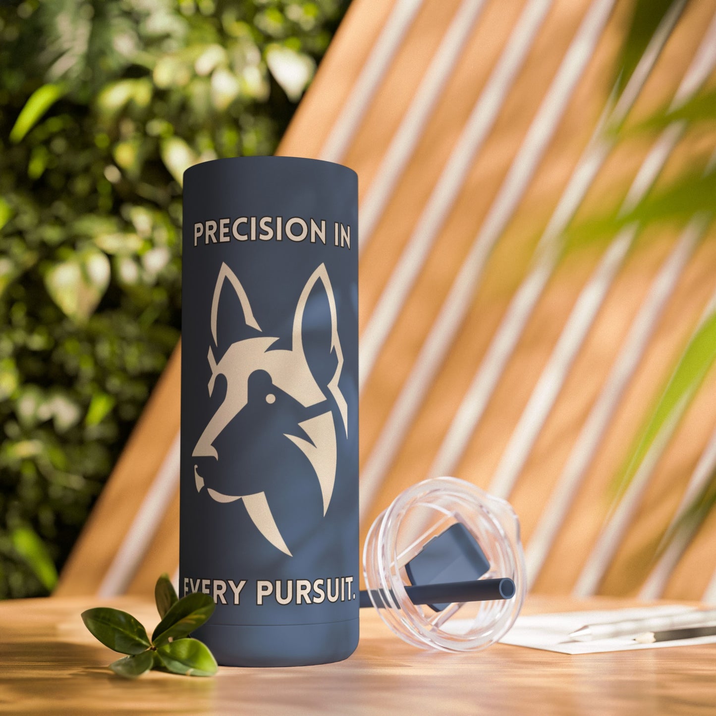 Belgian Malinois "Precision in Every Pursuit" Skinny Matte Tumbler, 20oz