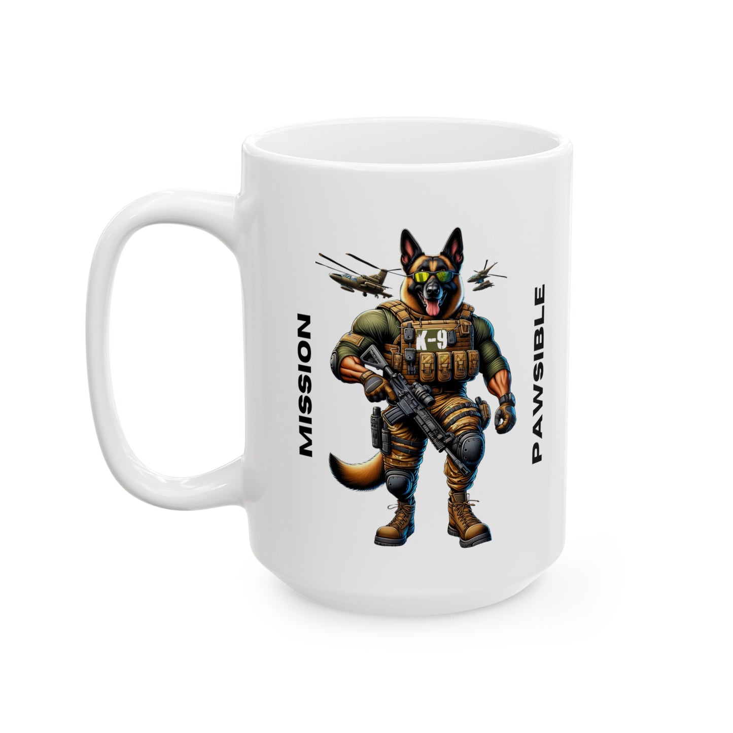 K9 Tactical "Mission Pawsible" Ceramic Mug (11oz, 15oz)