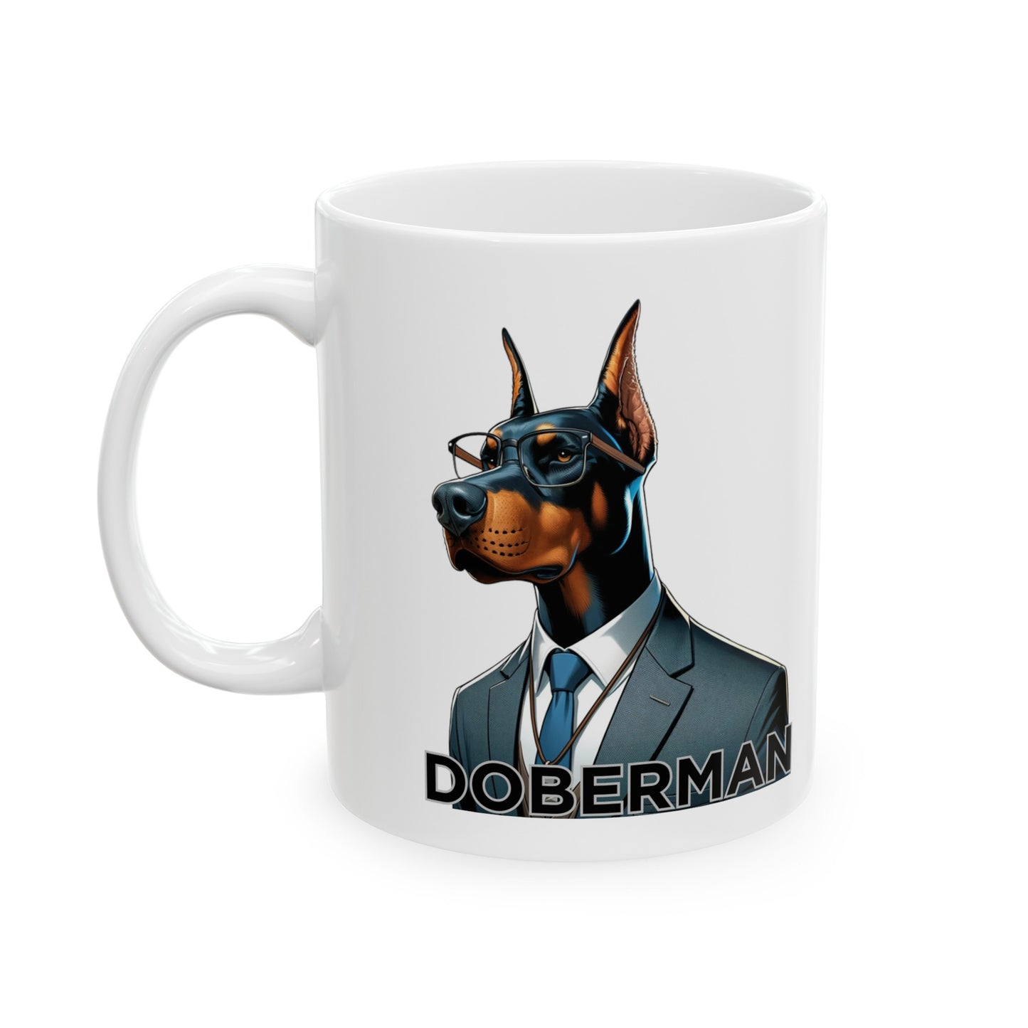 Doberman" Sustain the Caffeine" Ceramic Mug (11oz, 15oz)