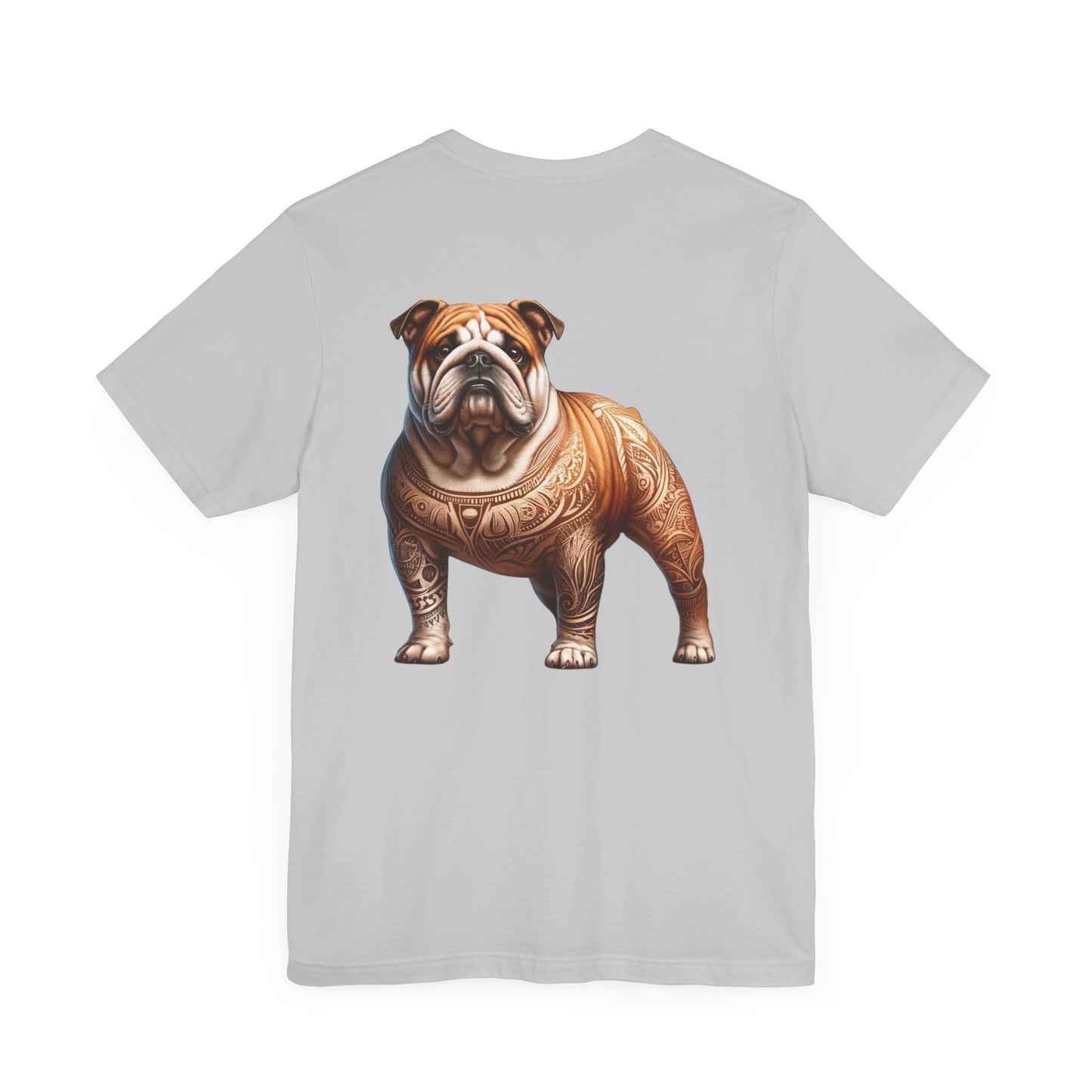 Bulldog Unisex Jersey Short Sleeve Tee - Golden and white front Bulldog