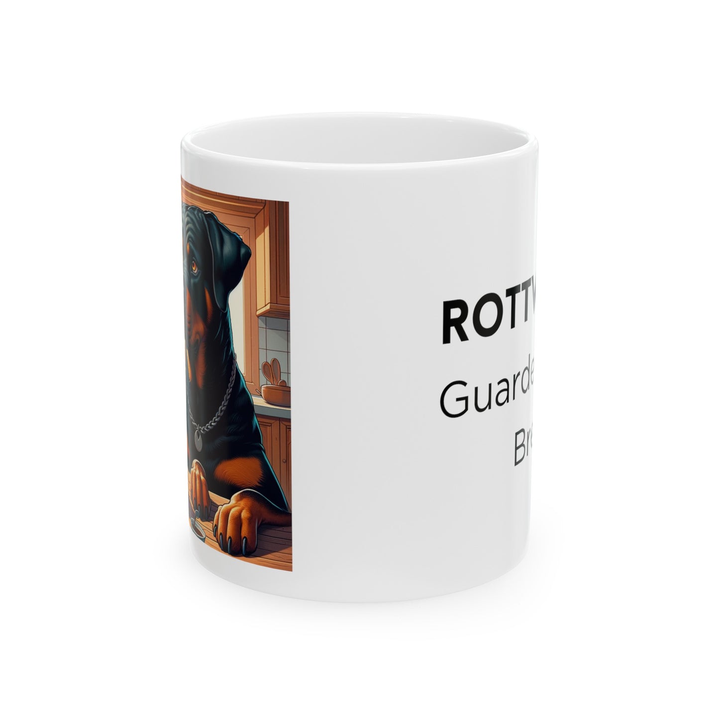 Rottweiler -Cezve Turkish-  "Guarded Rich Brew" Coffee Ceramic Mug (11oz, 15oz)