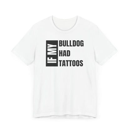 Bulldog Unisex Jersey Short Sleeve Tee - White and brown left profile Bulldog