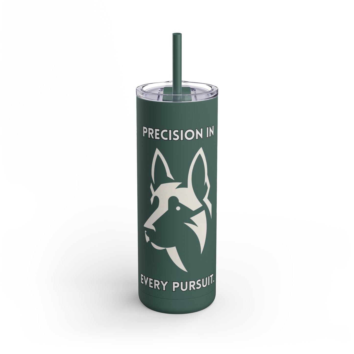 Belgian Malinois "Precision in Every Pursuit" Skinny Matte Tumbler, 20oz