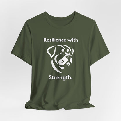 Rottweiler "Resilience with Strength" Unisex Jersey Short Sleeve Tee