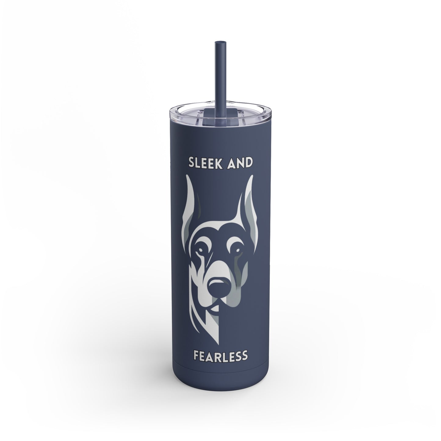 Doberman "Sleek and Fearless" Skinny Matte Tumbler, 20oz