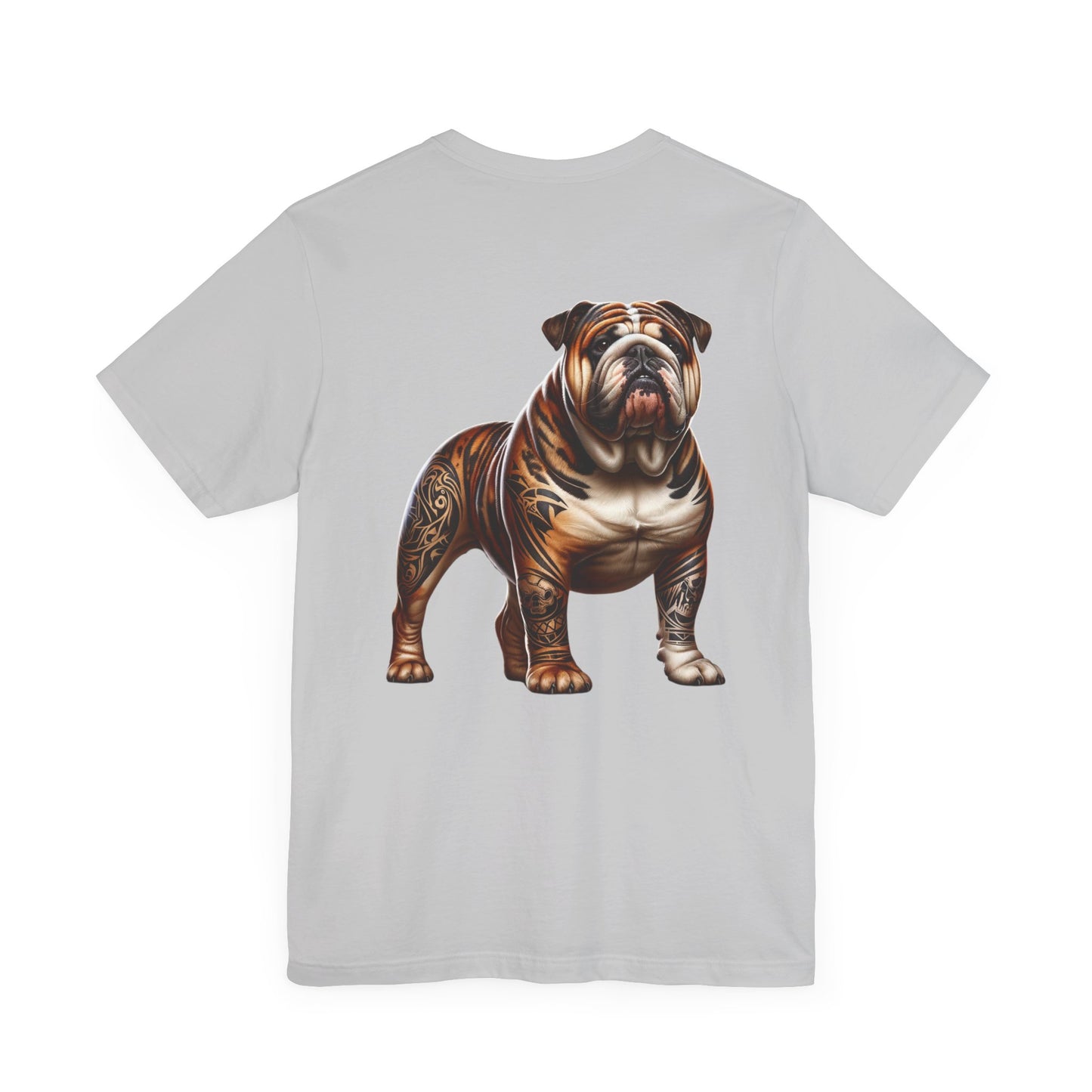 Bulldog Unisex Jersey Short Sleeve Tee - Golden brown & white Bulldog