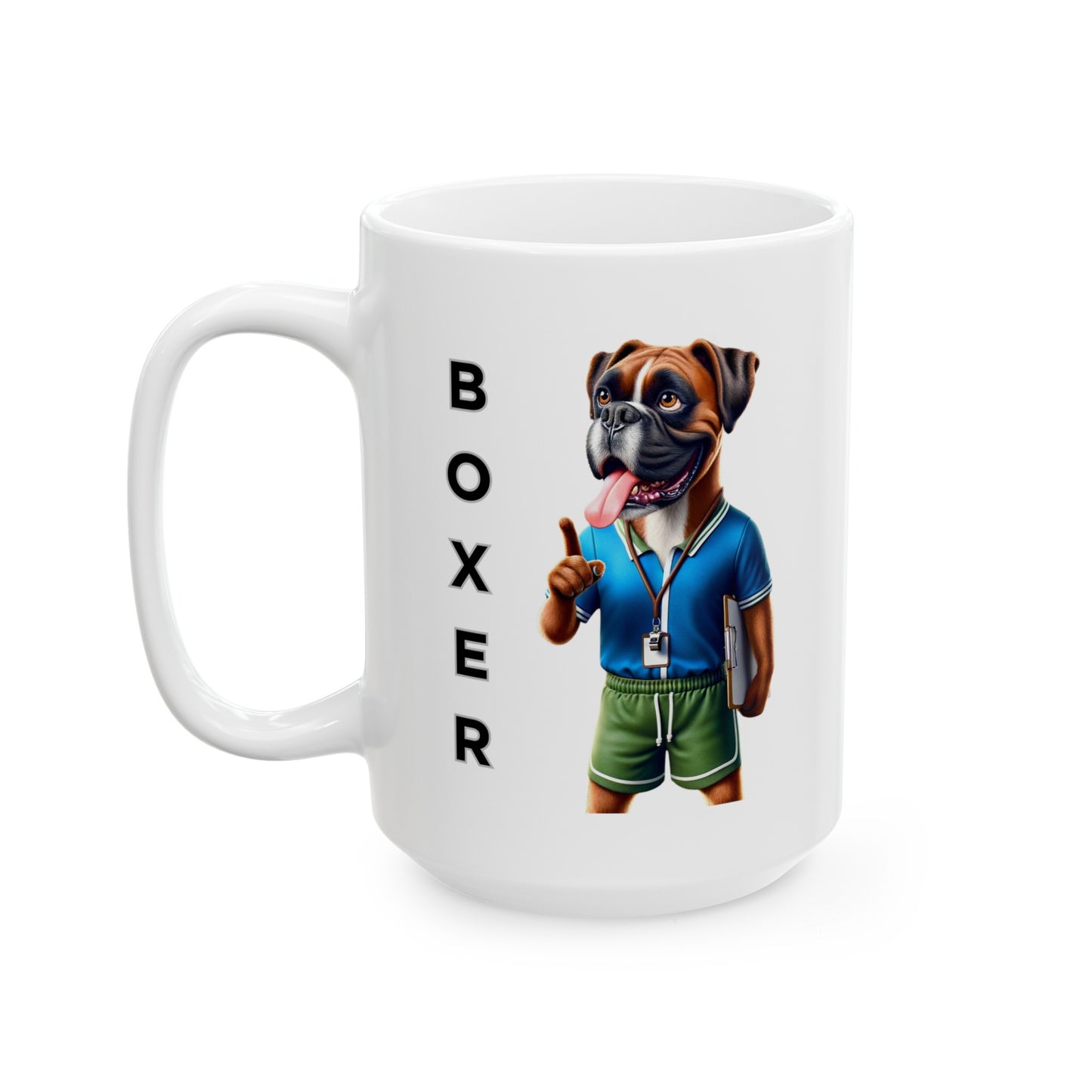 Boxer "Training Begins After Coffee." Ceramic Mug (11oz, 15oz)