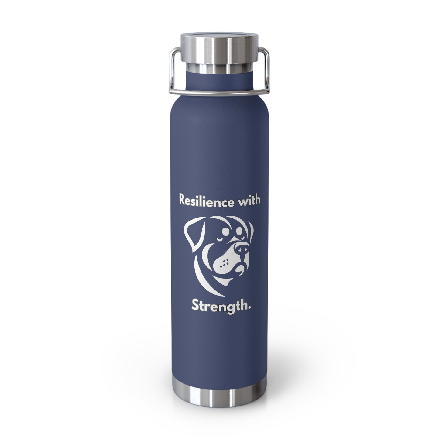 Rottweiler "Resilience with Strength" Copper Vacuum Insulated Bottle, 22oz