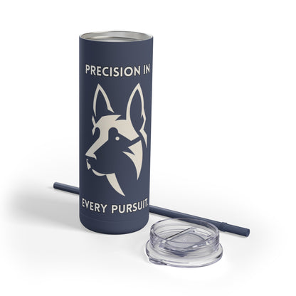 Belgian Malinois "Precision in Every Pursuit" Skinny Matte Tumbler, 20oz