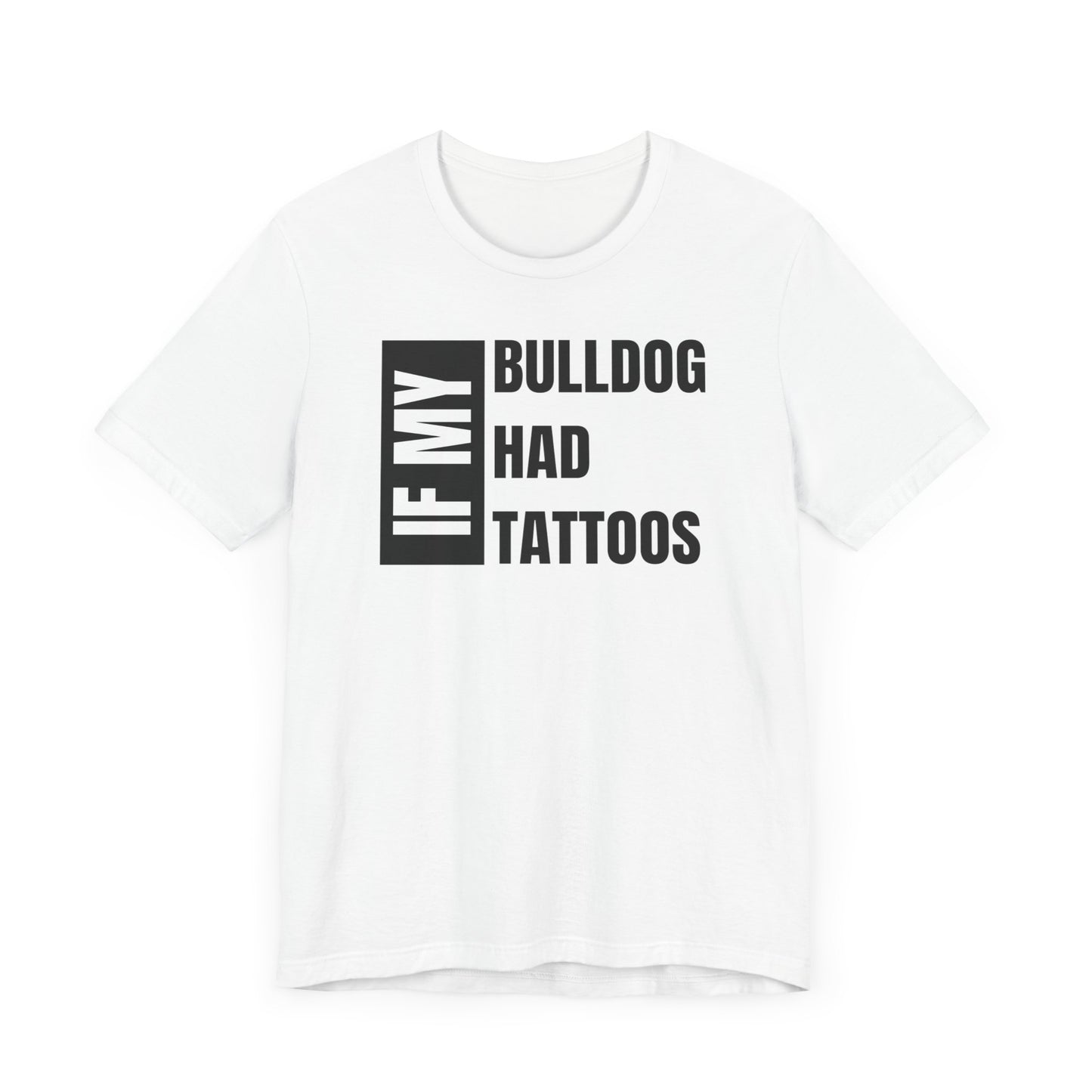 Bulldog Unisex Jersey Short Sleeve Tee - Golden and white front Bulldog