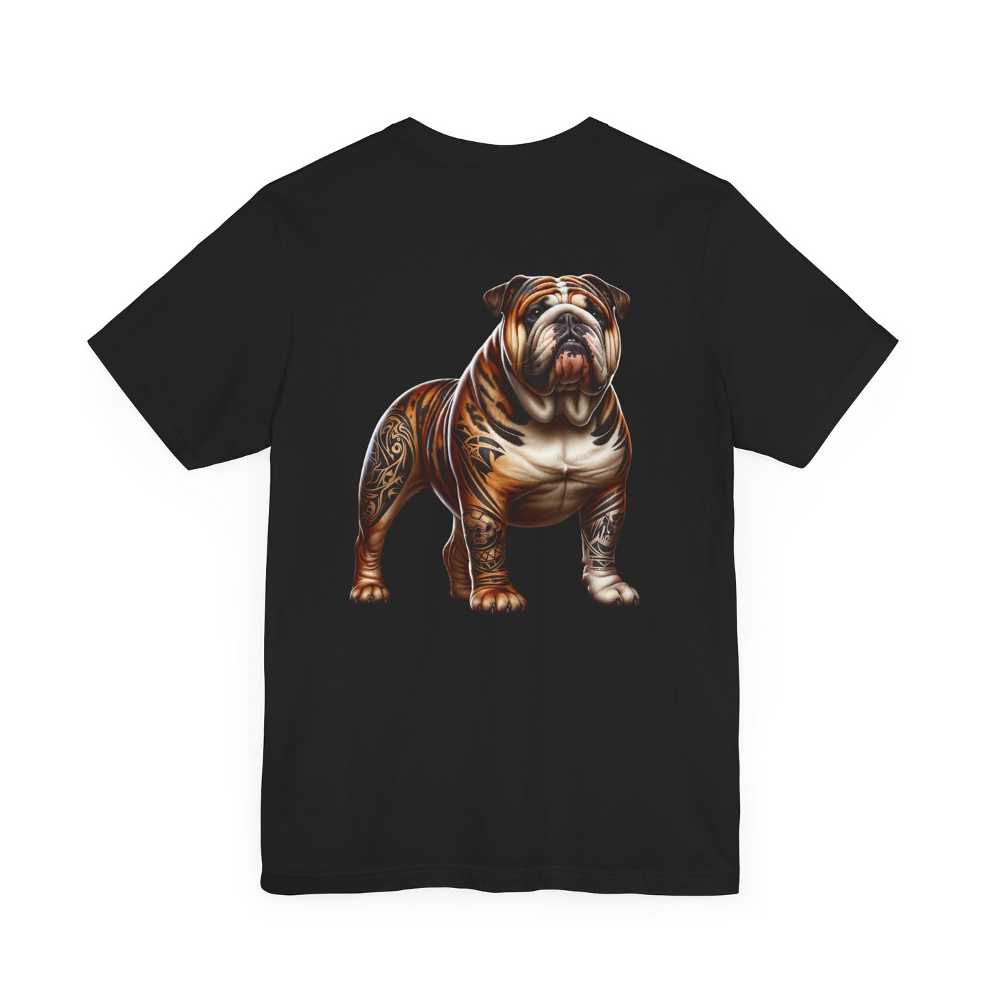 Bulldog Unisex Jersey Short Sleeve Tee - Golden brown & white Bulldog