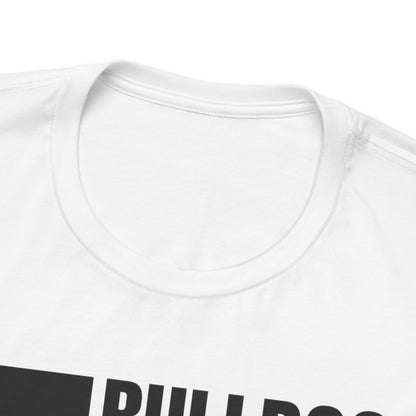 Bulldog Unisex Jersey Short Sleeve Tee - White and brown left profile Bulldog